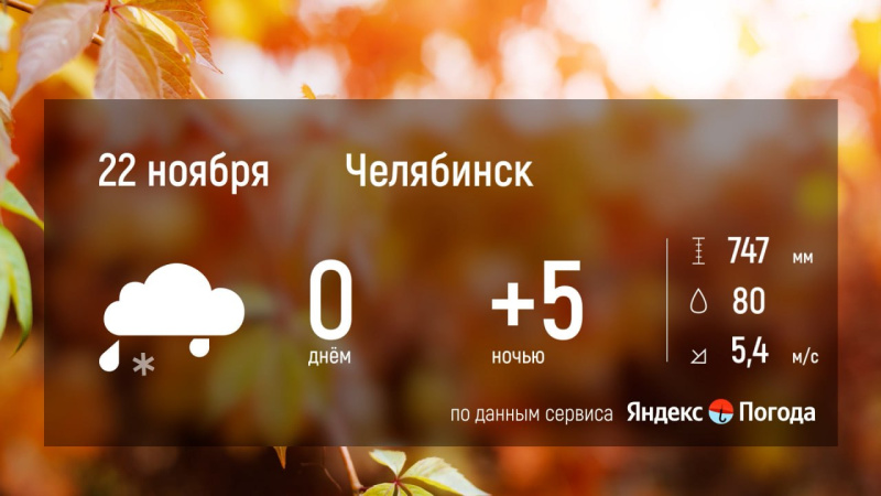 Погода в Челябинской области 22 ноября: дожди и потепление