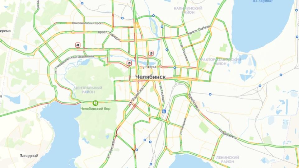 Семибалльные пробки образовались на дорогах Челябинска утром 3 апреля