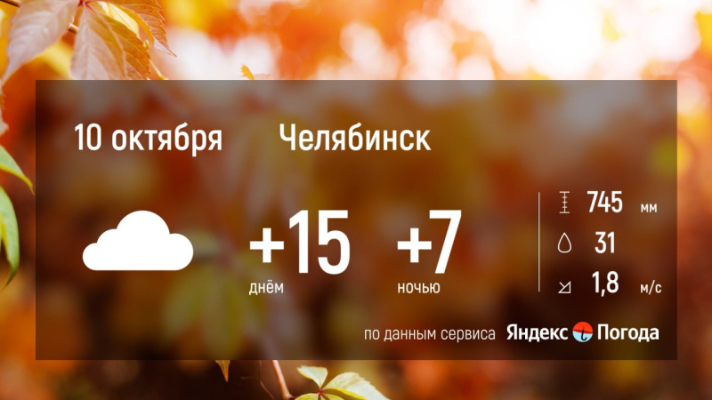 Прогноз погоды в Челябинской области на 10 октября