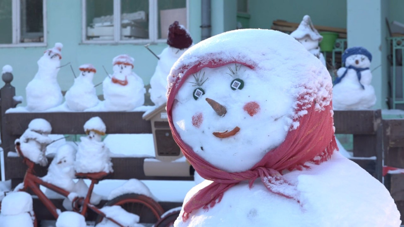 В Снежинске слепили почти 50 снеговиков