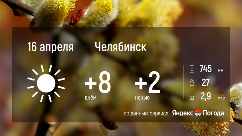 16 апреля в Челябинской области будет переменная облачность и прохладно