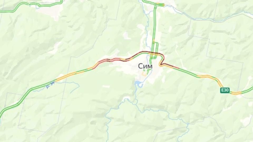 На трассе М‑5 в районе Сима образовалась многокилометровая пробка