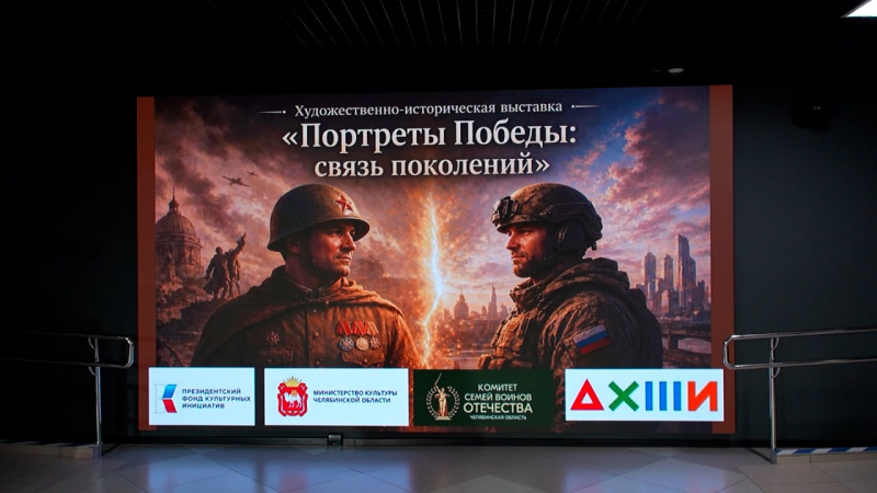 В Челябинске школьники нарисовали портреты Защитников Отечества
