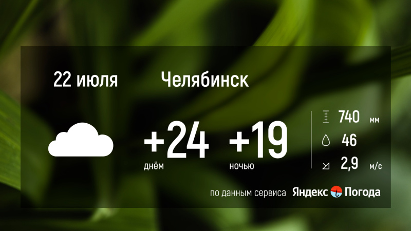 В Челябинской области 22 июля ожидается теплая погода с кратковременными дождями