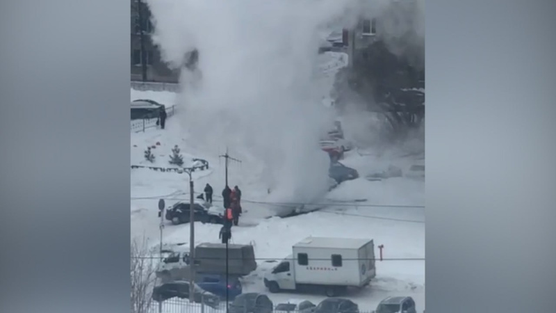 В Челябинске коммунальная авария попала на видео