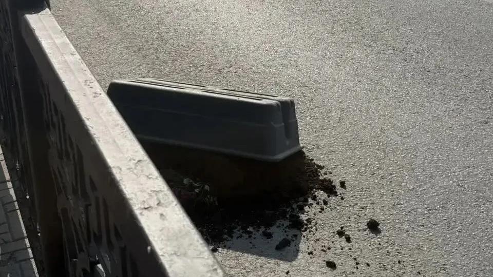 В Челябинске задержали хулигана, опрокинувшего кашпо с цветами в центре города