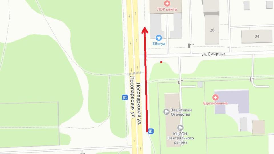 У парка Гагарина в центре Челябинска перенесли остановку