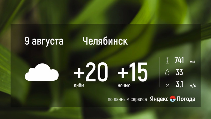 Прогноз погоды в Челябинской области 9 августа