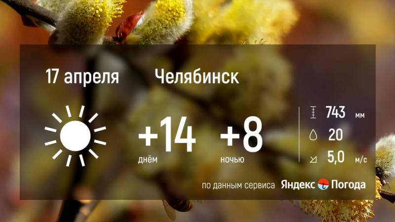 17 апреля в Челябинской области будет тепло и в основном без осадков