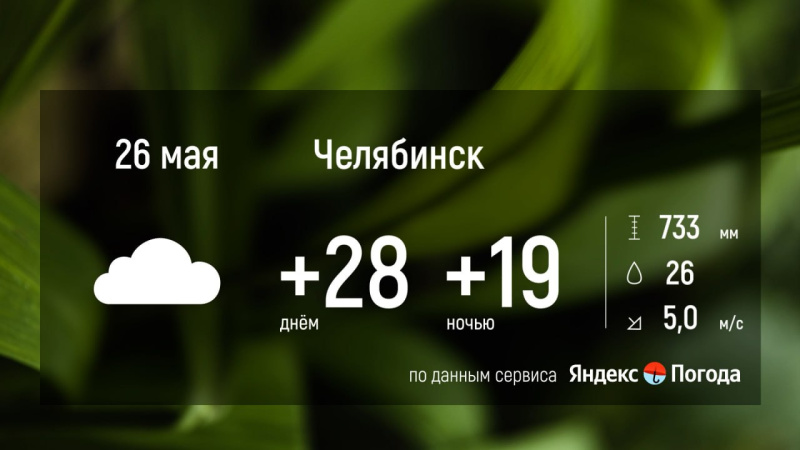 26 мая в Челябинской области температура воздуха поднимется до 32 градусов