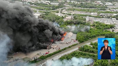 Склады загорелись в Челябинске