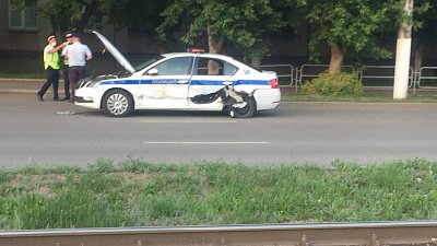 Авария в Магнитогорске с участием машины ГИБДД попала на видео