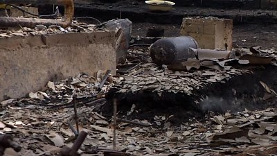 Последствия пожара на юге Челябинской области