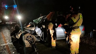 Ночное ДТП со смертельным исходом сняли на видео пожарные