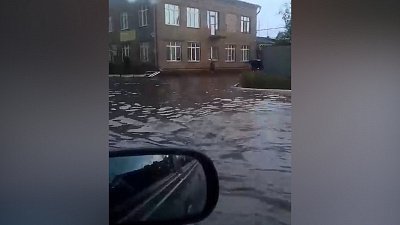 В Копейске сняли на видео последствия ливня