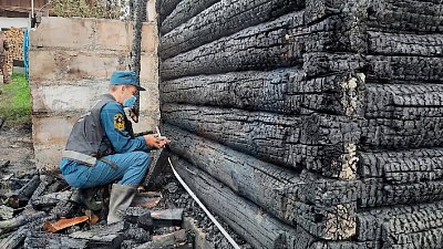 Мужчина погиб во время пожара в бане