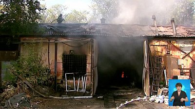 Машина загорелась в автосервисе