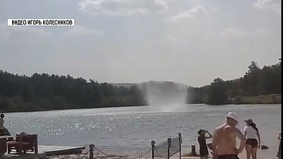 Смерч на пляже в Миассе