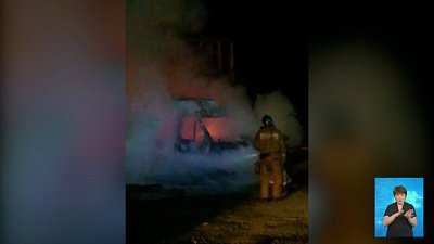 Ночью в Златоусте сгорела газель