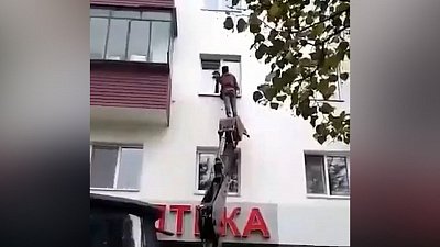 Видео спасения кота с помощью экскаватора