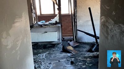 В Копейске загорелась квартира на 12-м этаже