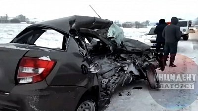 В Башкирии в ходе смертельной аварии столкнулись «Лада Гранта» и КамАЗ