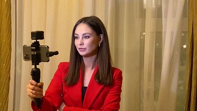 Корреспонденты телеканала ОТВ готовятся задать вопросы Владимиру Путину