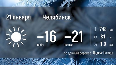 В Челябинской области будет морозно и ясно