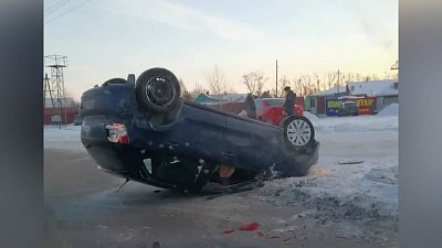 В Чебаркуле авария с «перевертышем» попала на видео