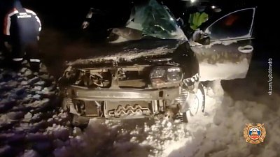 Под Златоустом машину выбросило с дороги