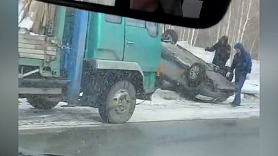 Перевёртыш попал на видео под Копейском