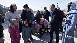 В Челябинске освятили кресты для куполов строящегося кафедрального собора