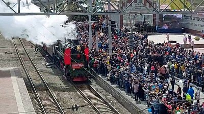 Видео прибытия в Челябинск «Поезда Победы»