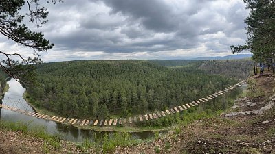 На Айских притесах в Челябинской области появился подвесной мост