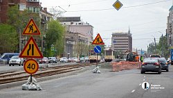 Как в Челябинске ремонтируют трамвайные пути на улице Цвиллинга