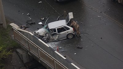 В Челябинске пять машин столкнулись на автодороге Меридиан