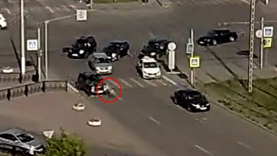 Видеозапись аварии со сбитым пешеходом в Магнитогорске