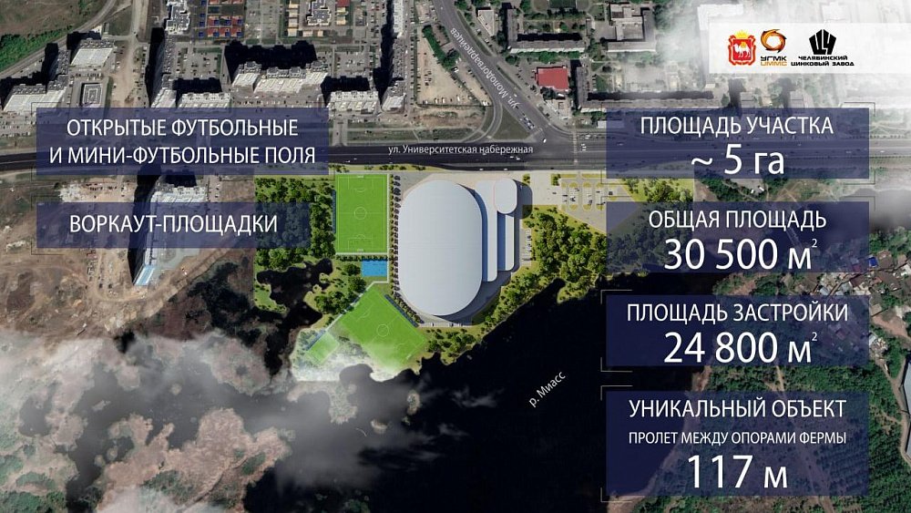 Мэрия Челябинска одобрила проект строительства крытого футбольного манежа