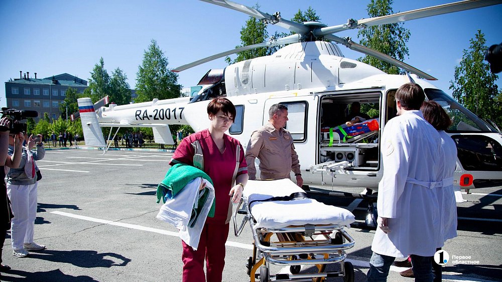 Вертолет санавиации привез в Челябинск двухлетнего мальчика с травмами головы