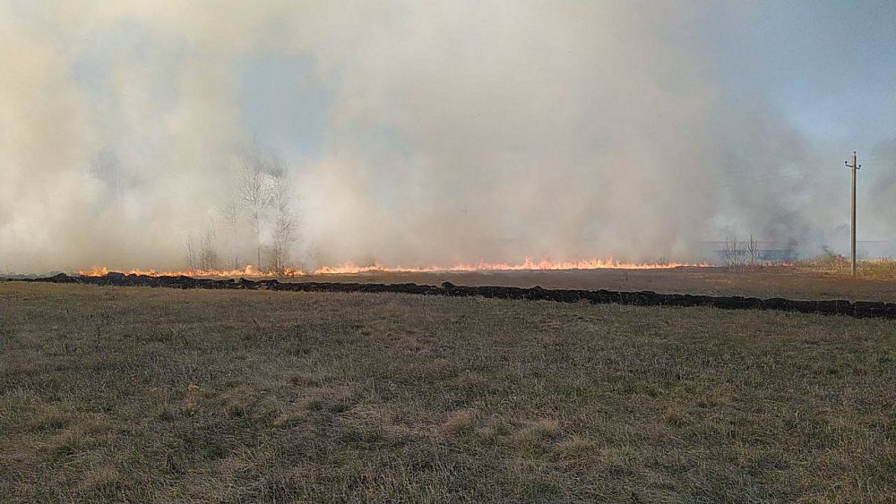 На юге Челябинской области ликвидируют ландшафтный пожар площадью 8 гектаров