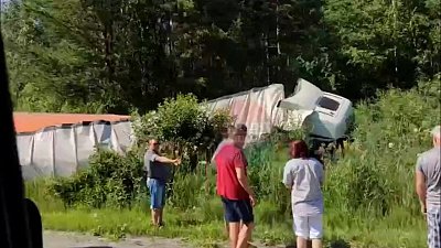 Водитель фуры уснул и вылетел в кювет в Катав-Ивановском районе
