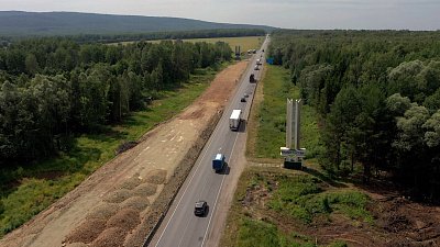 Дорожники продолжают реконструкцию участка трассы М-5 «Урал» в районе Аши