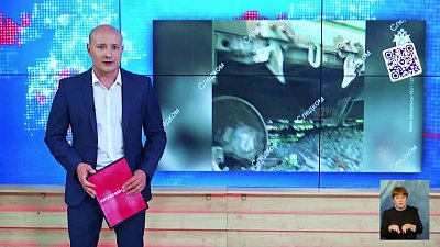 Грузовой вагон сошел с рельсов