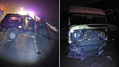 Под Симом «Нива» столкнулась с фурой