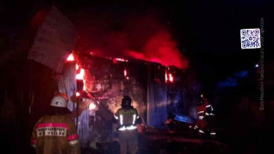 В Миассе сгорела баня