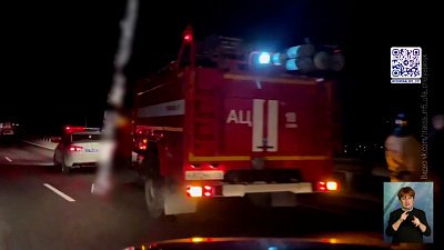 Под Симом загорелась фура