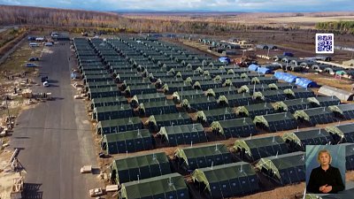 В палаточный лагерь поступают мобилизованные