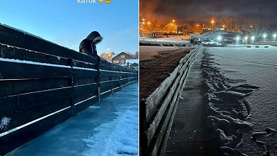 На Шершнях в Челябинске заливают первый каток