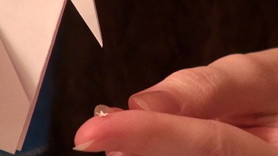 Озерчанка показала самую маленькую фигурку оригами