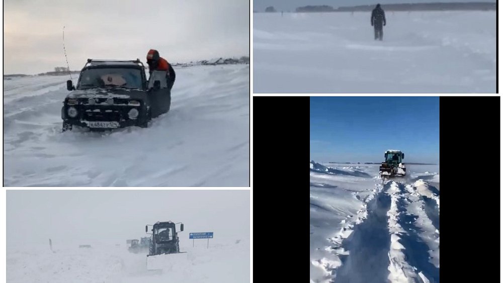 На юге Челябинской области местные дороги оказались заблокированы из‑за снегопада